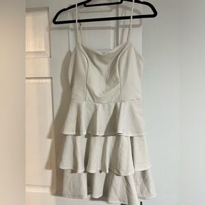 White tiered short dress